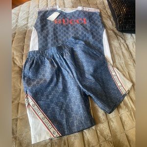 Designer inspired boys shorts set